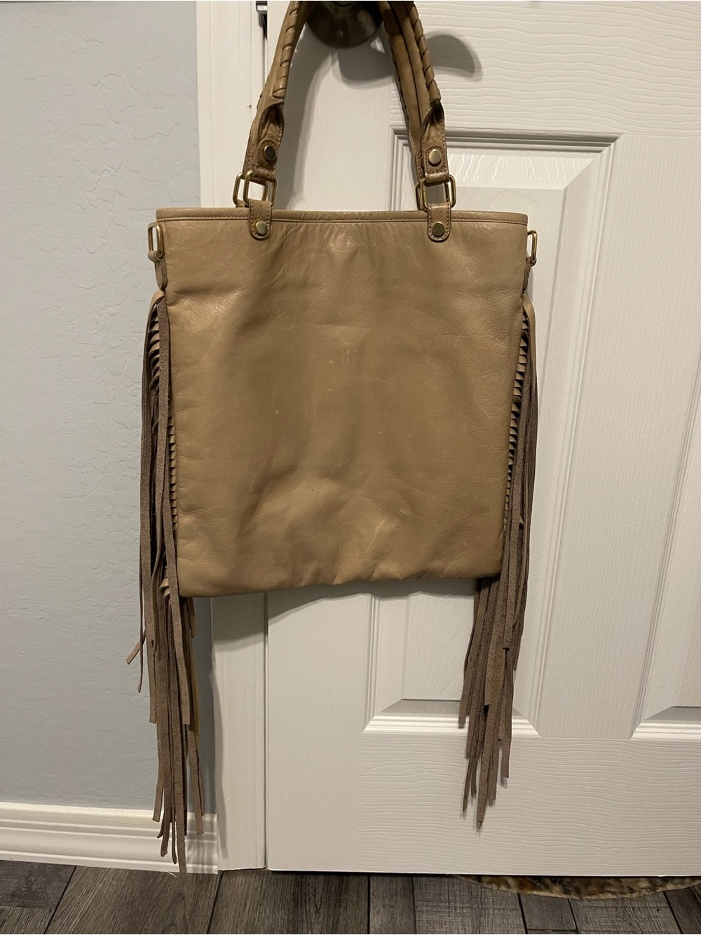 B-Low the Belt Fringe Tote Bag in Taupe